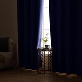MIULEE 2 gordijnen, ondoorzichtig, zacht, met ogen, geblokkeerd, thermische decoratie, voor slaapkamer, woonkamer, toilet, kantoor, L 117 x H 137 cm, donkerblauw
