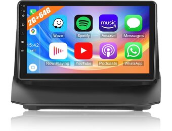 CAMECHO 2G + 32G Android 11 Autoradio met Navigatie voor Ford Fiesta 2009-2014, Dubbele Din Radio 9 Inch Scherm, met Carplay Android Auto RDS FM HiFi Bluetooth + Achteruitrijcamera