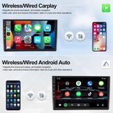 CAMECHO 2G + 32G Android 11 Autoradio met Navigatie voor Ford Fiesta 2009-2014, Dubbele Din Radio 9 Inch Scherm, met Carplay Android Auto RDS FM HiFi Bluetooth + Achteruitrijcamera