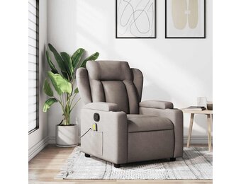 vidaXL Massagestoel verstelbaar stof taupe