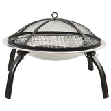 vidaXL Vuurschaal en barbecue 2-in-1 met pook 56x56x49 cm rvs