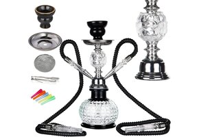 Draagbare Pompoen Waterpijp Set, 32cm, 2 Slangen - 61% Korting!