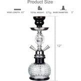 REANICE Pompoen Shisha Set 32cm Waterpijp Compleet met 2 Slangen en Accessoires (Zwart/Transparant)