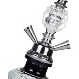 REANICE Pompoen Shisha Set 32cm Waterpijp Compleet met 2 Slangen en Accessoires (Zwart/Transparant)