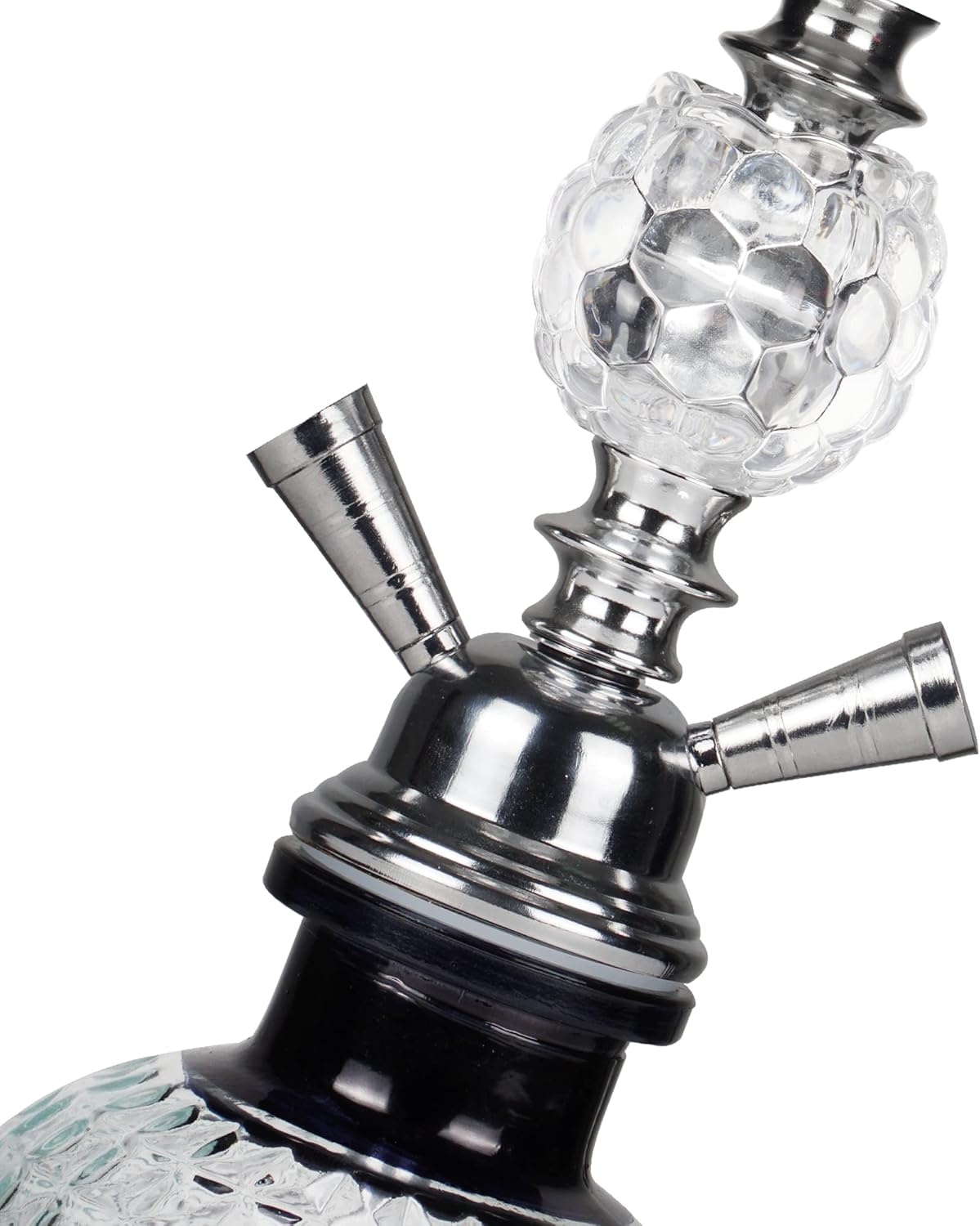 REANICE Pompoen Shisha Set 32cm Waterpijp Compleet met 2 Slangen en Accessoires (Zwart/Transparant)