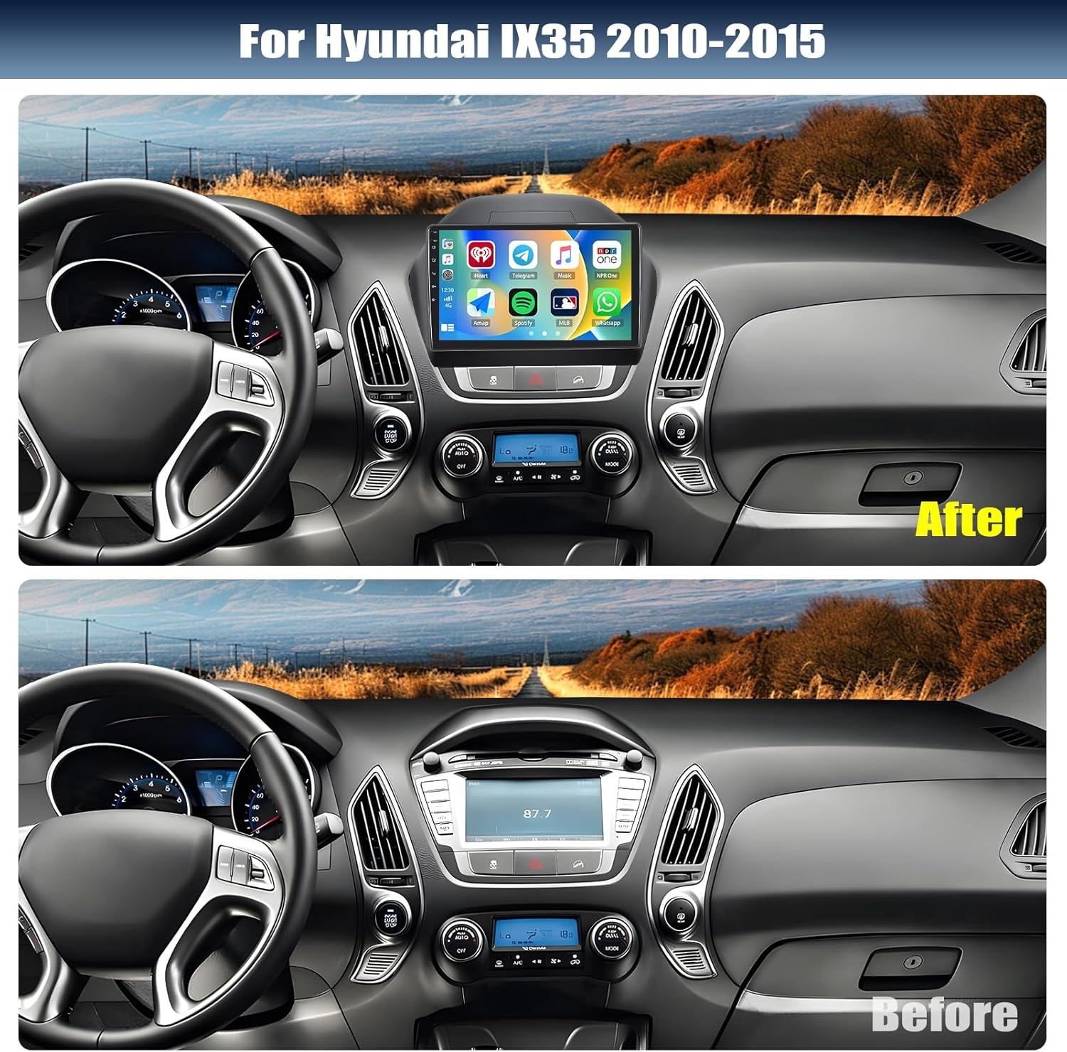 Autoradio Dubbel Din Hyundai IX35 - 30% Korting