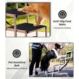 Hondentrap, hondenleuning met antislip oppervlak, tot 80 kg, hondentrap voor auto, 5 treden, voor sedans, SUV, vrachtwagens