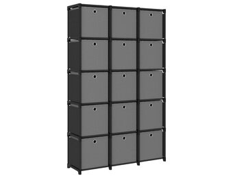 VidaXL Kast met 15 vakken & boxen - Zwart - 34% Korting!