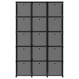 VidaXL Kast met 15 vakken & boxen - Zwart - 34% Korting!