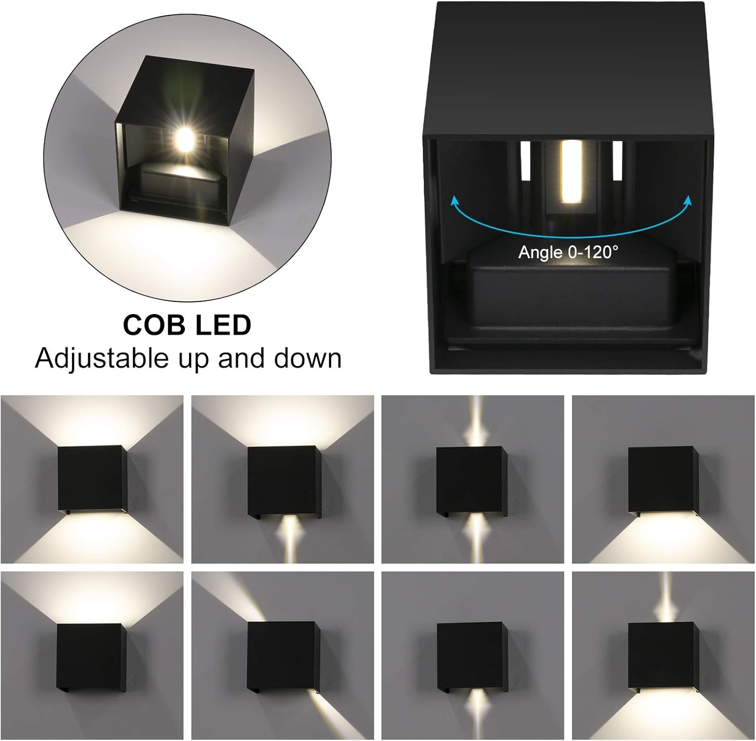 8x LED Wandlamp Buiten/Binnen 12W - 4000K Natuurlijk Wit - 30% Korting