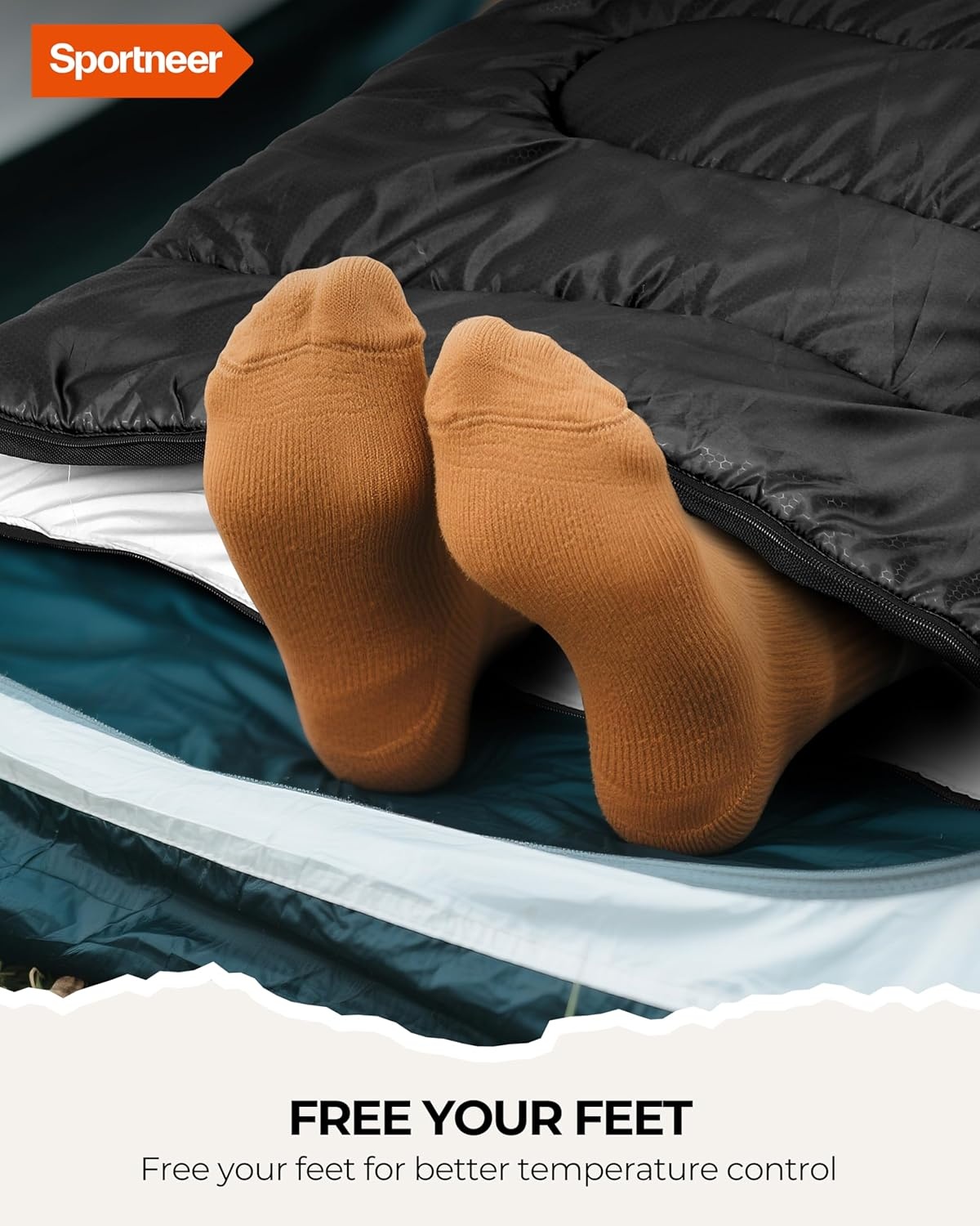 Sportneer Slaapzak - 3-4 Seizoenen, Warm & Compact, 33% Korting!
