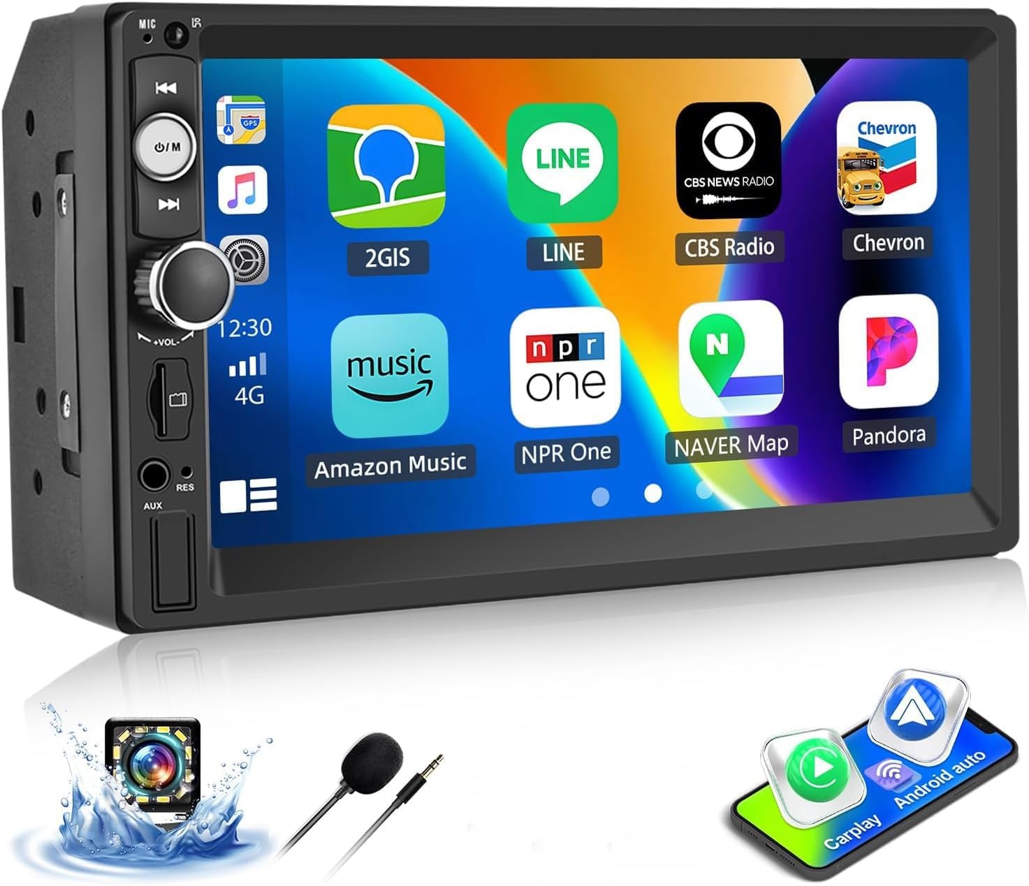 Dubbel DIN Autoradio met 58% Korting: Draadloze CarPlay/Android Auto & 7" HD Touchscreen