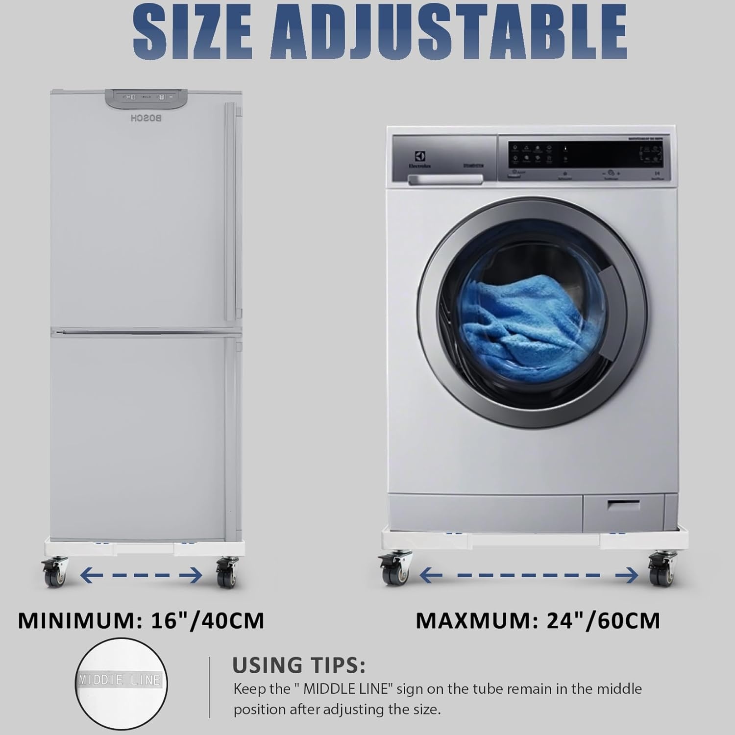 Verstelbaar Wasmachine Onderstel (40-60cm) - 53% Korting!
