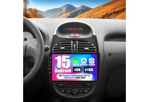 Android Autoradio Peugeot 206/C2 - 9" HD, Draadloos CarPlay/Android Auto, 41% Korting