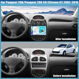 Android Autoradio Peugeot 206/Citroën C2 - 35% Korting!