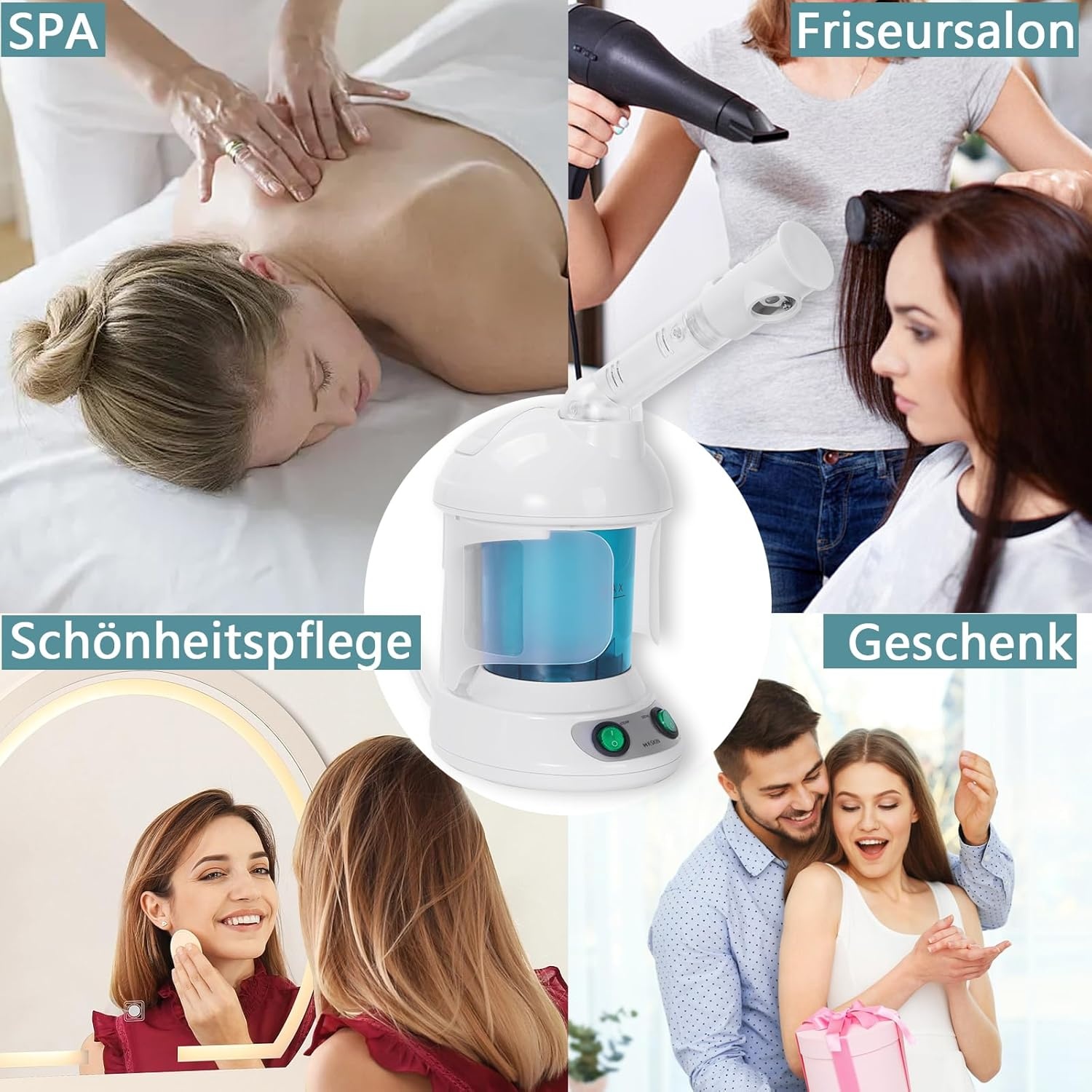 Professionele gezichtssauna met nano-ionische stoom, poriënreiniger, lichaamsverzorging