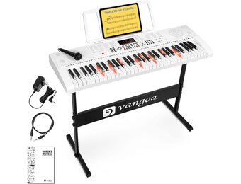 Elektronisch Keyboard Wit 61 Verlichte Toetsen - 35% Korting!
