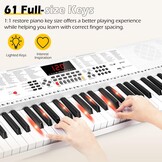 Elektronisch Keyboard Wit 61 Verlichte Toetsen - 35% Korting!