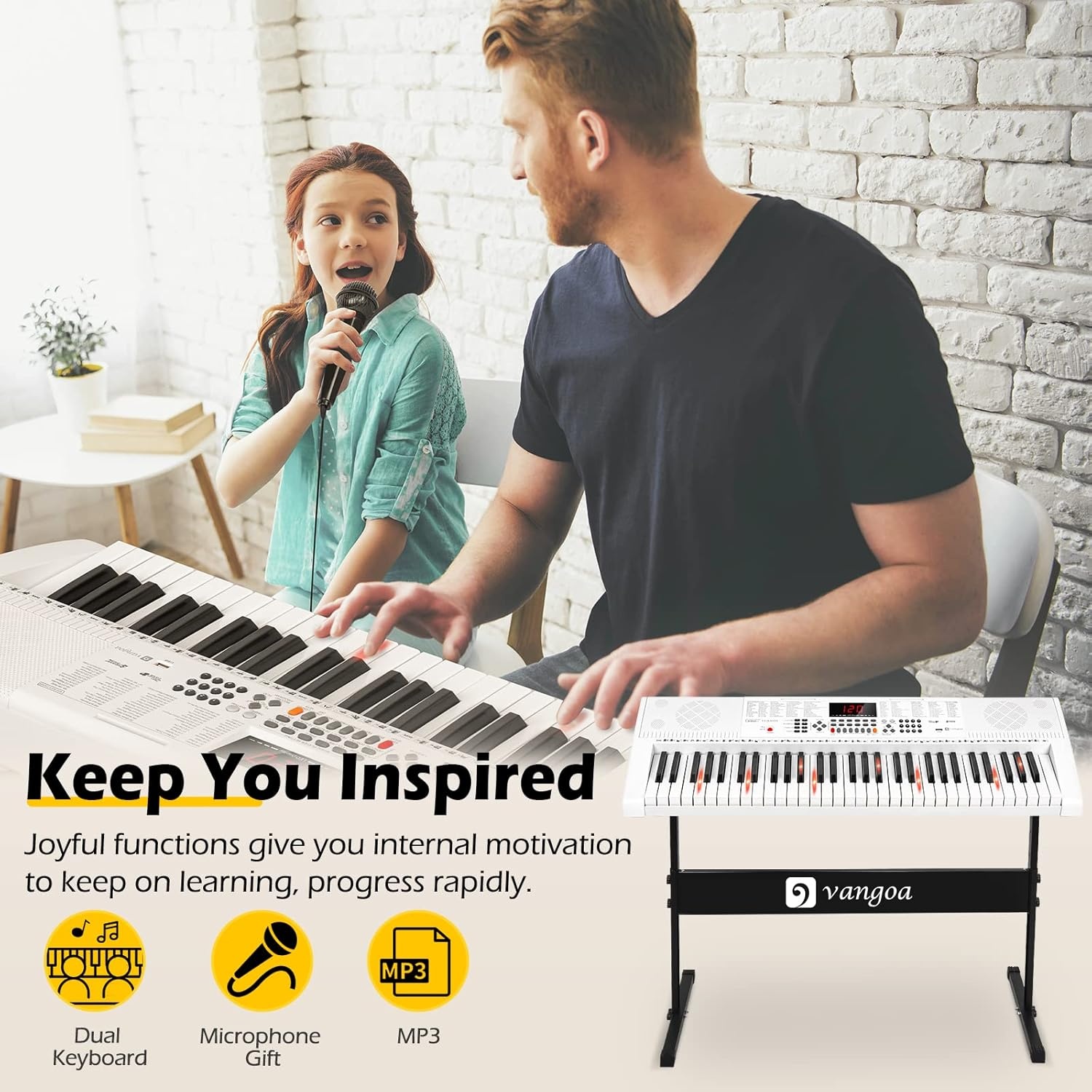 Elektronisch Keyboard Wit 61 Verlichte Toetsen - 35% Korting!