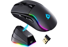 Draadloze Gaming Muis met Oplaaddock - Zwart - 45% Korting