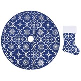 Luxe Blauwe Kerstboomrok met Sok (122 cm) - 72% Korting!