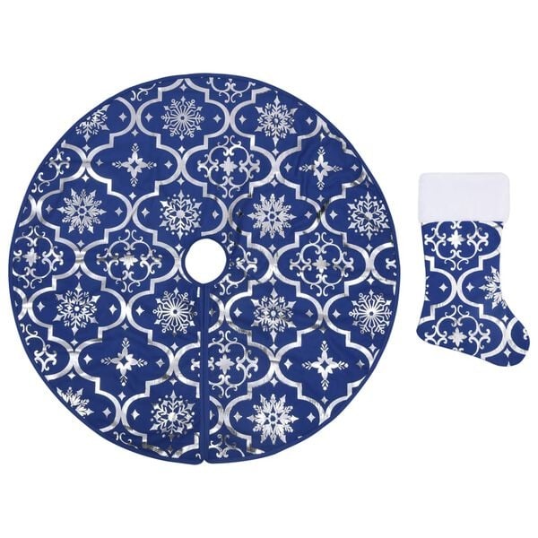 Luxe Blauwe Kerstboomrok met Sok (122 cm) - 72% Korting!