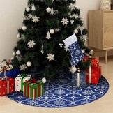 Luxe Blauwe Kerstboomrok met Sok (122 cm) - 72% Korting!