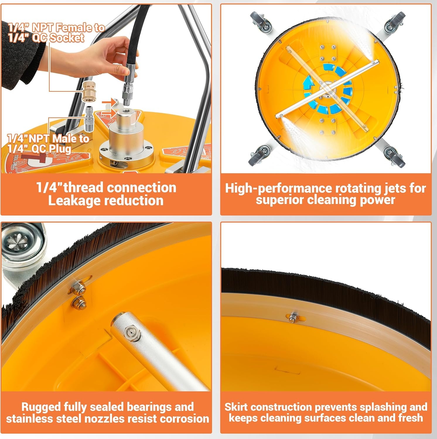 Tool Daily Oppervlaktereiniger Hogedrukreiniger met Dubbele Handgreep, 4500 PSI, Oranje