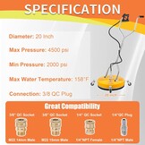 Tool Daily Oppervlaktereiniger Hogedrukreiniger met Dubbele Handgreep, 4500 PSI, Oranje