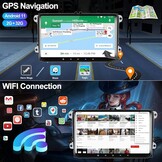 4 + 64GB 8 Core CAMECHO Android 13 Auto Radio voor VW Golf 5 Polo Caddy Skoda met Navi Carplay Android Auto Draadloze, Dubbele Din Radio met 9 Inch Scherm, spiegel Link RDS/FM Bluetooth 5.0 + DSP