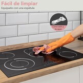 Keramische kookplaat, 5 platen, inbouw 8400 W, Jessier kookplaat 5 kookplaten met dubbele ring, ovaal grilloppervlak, kookplaat zelfvoorzienend 70 cm, 9 standen, pauzefunctie, timer,