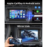 ESSGOO 4+64G Wireless CarPlay Android Car Radio for VW Caddy Golf MK5 6 Polo Passat Seat RCD330, Android 14 2 DIN Bluetooth Radio with 7 Inch Touch Scereen FM RDS GPS WiFi Sat Nav