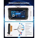 ESSGOO 4+64G Wireless CarPlay Android Car Radio for VW Caddy Golf MK5 6 Polo Passat Seat RCD330, Android 14 2 DIN Bluetooth Radio with 7 Inch Touch Scereen FM RDS GPS WiFi Sat Nav