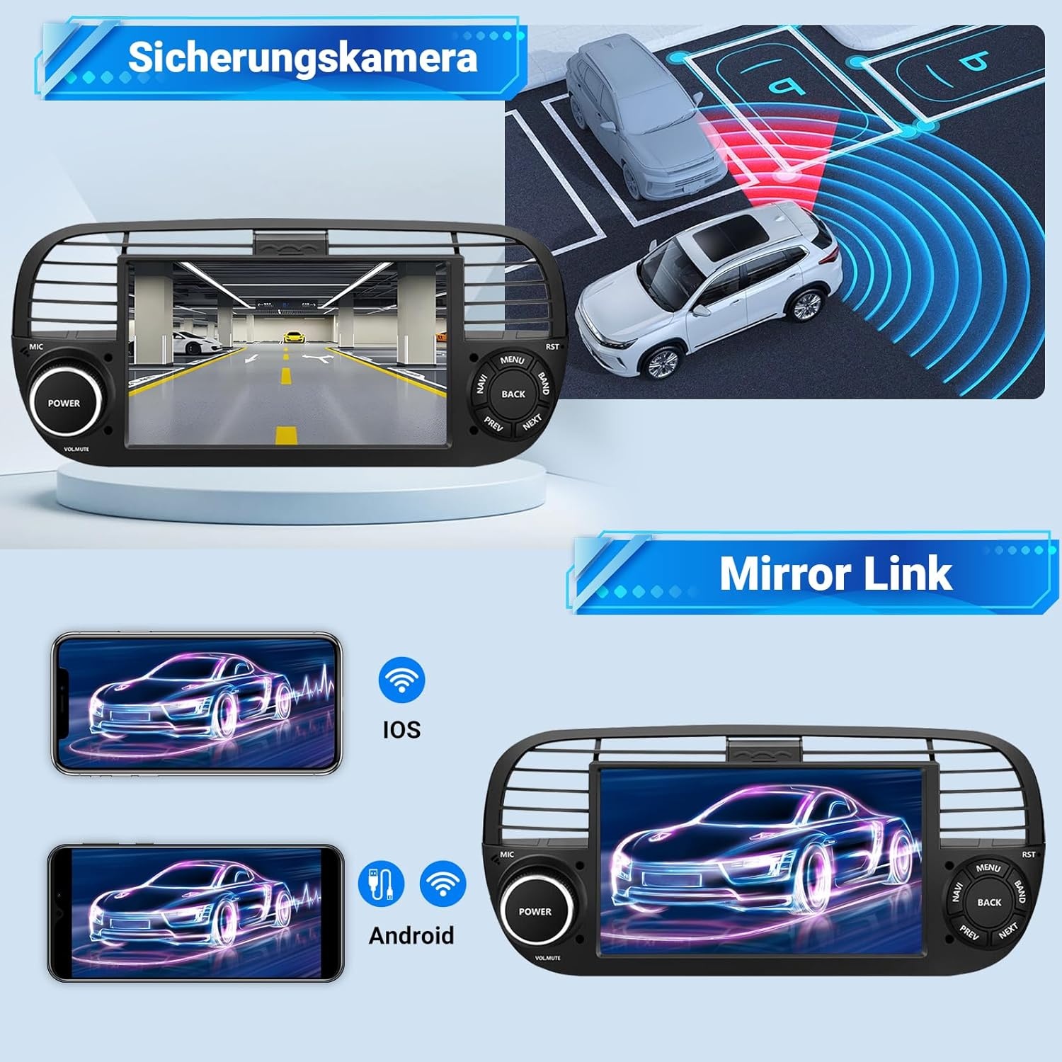Android 14 Autoradio Fiat 500 (2007-2015) - 30% Korting
