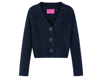 Kindervest gebreid 128 marineblauw