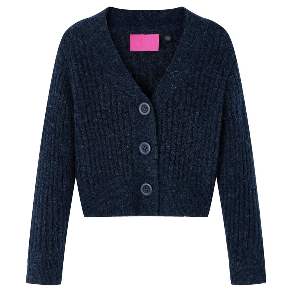 Kindervest gebreid 128 marineblauw