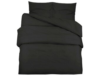 vidaXL Katoenen Dekbedovertrekset Zwart 220x240 cm - 28% Korting