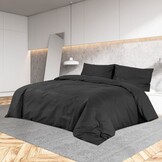 vidaXL Katoenen Dekbedovertrekset Zwart 220x240 cm - 28% Korting