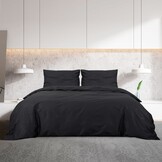 vidaXL Katoenen Dekbedovertrekset Zwart 220x240 cm - 28% Korting
