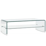vidaXL Salontafel 98x45x31cm Gehard Glas Transparant - 30% Korting