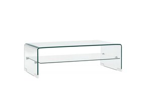 vidaXL Salontafel 98x45x31cm Gehard Glas Transparant - 30% Korting