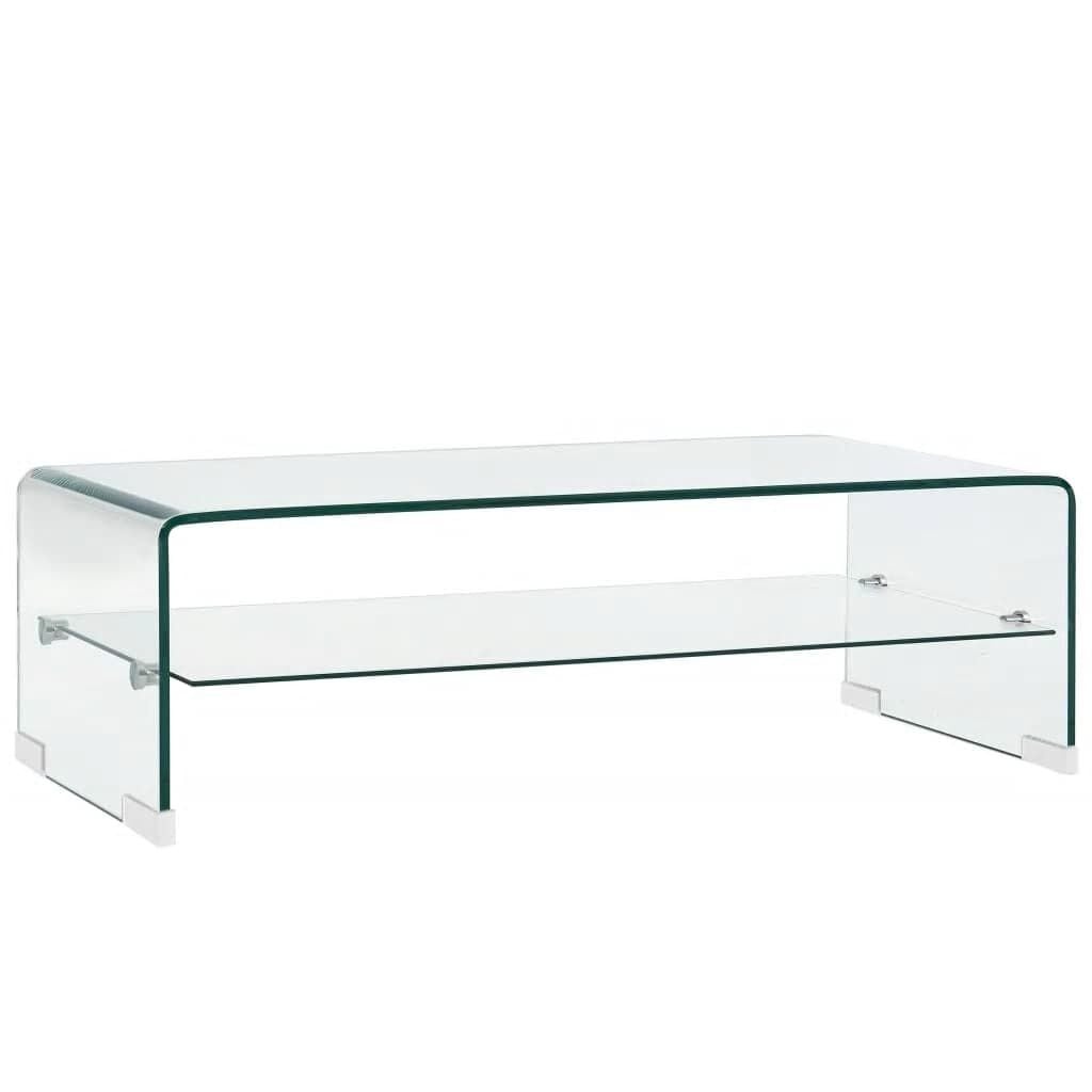 vidaXL Salontafel 98x45x31cm Gehard Glas Transparant - 30% Korting