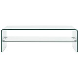 vidaXL Salontafel 98x45x31cm Gehard Glas Transparant - 30% Korting