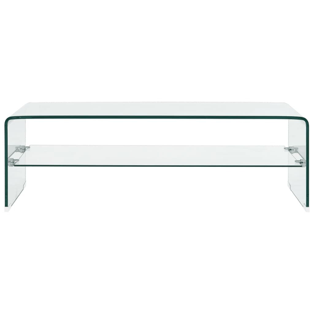 vidaXL Salontafel 98x45x31cm Gehard Glas Transparant - 30% Korting