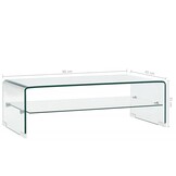 vidaXL Salontafel 98x45x31cm Gehard Glas Transparant - 30% Korting