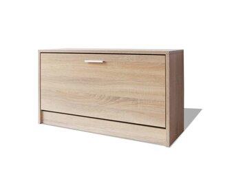 vidaXL Schoenenopbergbank 80x24x45 cm eikenkleurig