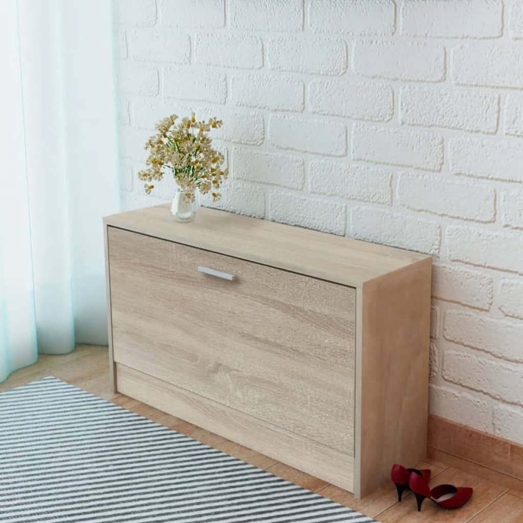 vidaXL Schoenenopbergbank 80x24x45 cm eikenkleurig