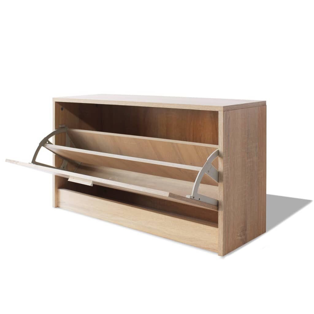 vidaXL Schoenenopbergbank 80x24x45 cm eikenkleurig