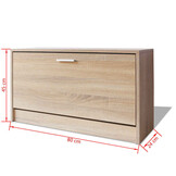 vidaXL Schoenenopbergbank 80x24x45 cm eikenkleurig
