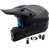 Motorcrosshelm Zwart L (56-57cm) - 34% Korting! Incl. Bril, Handschoenen, Balaclava